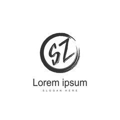 Initial letter SZ Logo Template. Minimalist letter logo