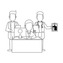 doctor office concept black and white