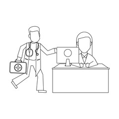 doctor office concept black and white