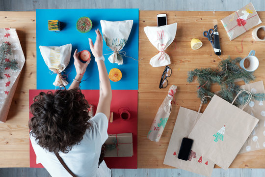 Flat lay creator at work