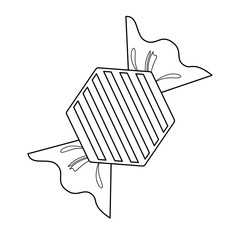 Wrapped sweet caramel black and white