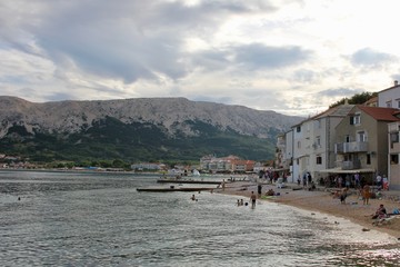 Fototapeta na wymiar Baska Beach on Krk Island, Croatia