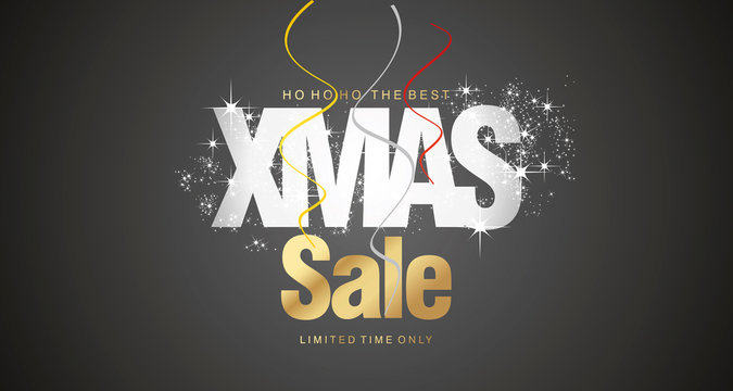 Ho ho ho Christmas Sale limited time only gold silver black background