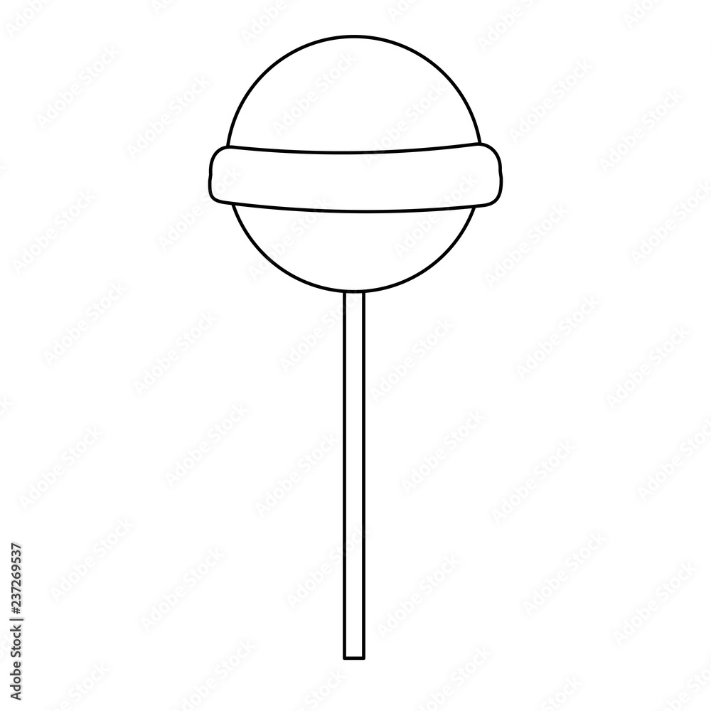 Poster lollipop sweet candy black and white