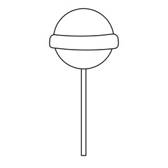 Lollipop sweet candy black and white