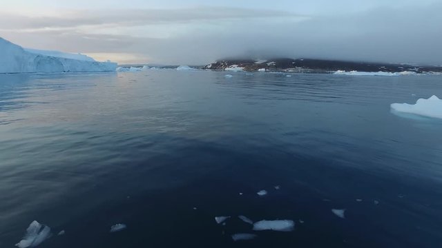 Icebergs on Arctic Ocean