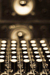 music mixing console close-up