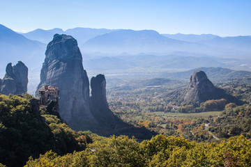 The rocky temple Christian Orthodox complex of Meteora is one of the main attractions of the north of Greece and one of the oldest temples of the country, located high on the rocks.