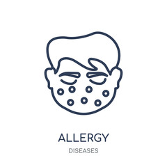 Allergy icon. Allergy linear symbol design from Diseases collection.