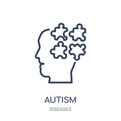 Autism icon. Autism linear symbol design from Diseases collection.
