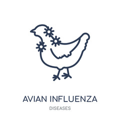 Avian Influenza icon. Avian Influenza linear symbol design from Diseases collection. - 237273344