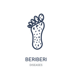 Beriberi icon. Beriberi linear symbol design from Diseases collection.