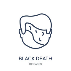 Black Death icon. Black Death linear symbol design from Diseases collection.
