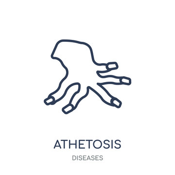 Athetosis icon. Athetosis linear symbol design from Diseases collection.