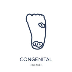 Congenital insensitivity to pain with anhidrosis icon. Congenital insensitivity to pain with anhidrosis linear symbol design from Diseases collection.