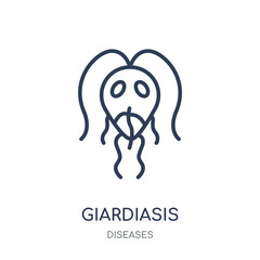 Giardiasis icon. Giardiasis linear symbol design from Diseases collection.