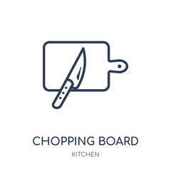Chopping board icon. Chopping board linear symbol design from Kitchen collection.