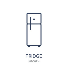 Fridge icon. Fridge linear symbol design from Kitchen collection.