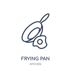 Frying pan icon. Frying pan linear symbol design from Kitchen collection.