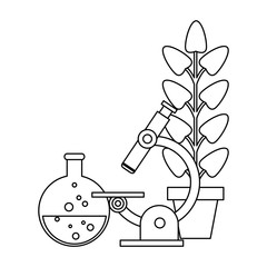 Science experiments and investigation black and white