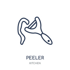 Peeler icon. Peeler linear symbol design from Kitchen collection.