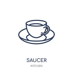 saucer icon. saucer linear symbol design from Kitchen collection.