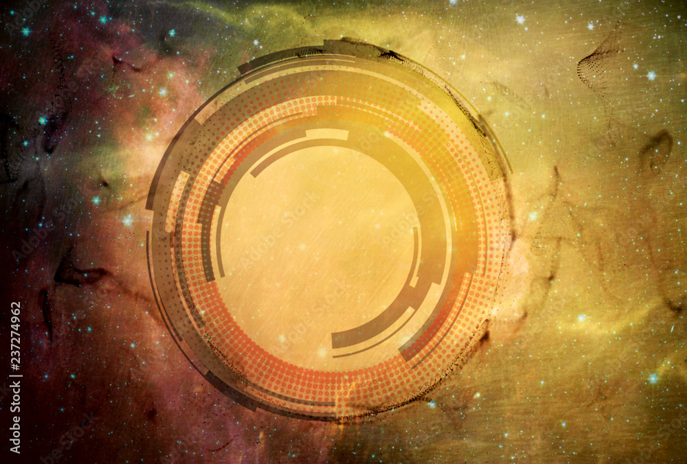 Poster abstract modern digital artwork on a multicolored background