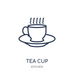 Tea cup icon. Tea cup linear symbol design from Kitchen collection.