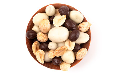 Wooden Bowl Filled with Healthy Trail Mix