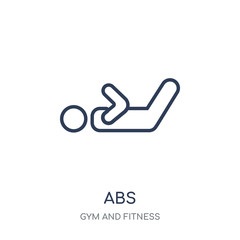 Abs icon. Abs linear symbol design from Gym and Fitness collection.