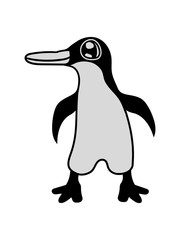 süß niedlich klein pinguin glücklich fröhlich vogel springen spaß party comic cartoon clipart design