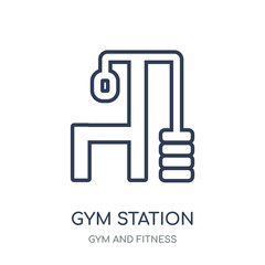 Gym Station icon. Gym Station linear symbol design from Gym and Fitness collection.