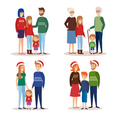 Obraz premium family in livingroom with christmas decoration