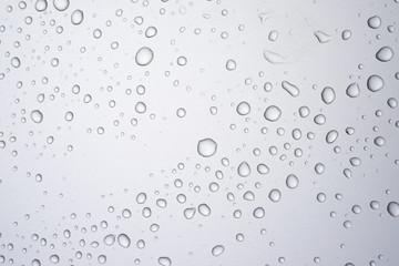 Raindrops on metal surface
