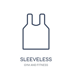 Sleeveless icon. Sleeveless linear symbol design from Gym and Fitness collection.