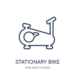 Stationary bike icon. Stationary bike linear symbol design from Gym and Fitness collection.