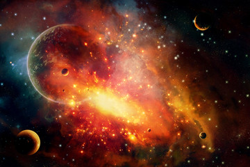 Obraz na płótnie Canvas Abstract Artistic Planet Explosion Background