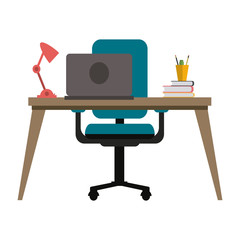 Office desk with computer