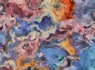 Naklejka premium Abstract background. Massive textured layers of oil paint on canvas. Dirty style design pattern. Grunge hand drawn texture. Vintage wallpaper. Watercolor details and elements. Dry acrylic mixed art.