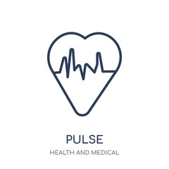 Pulse icon. Pulse linear symbol design from Health and Medical collection.