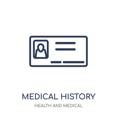 Medical history icon. Medical history linear symbol design from Health and Medical collection.