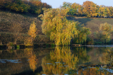 Running water and an autumnal landscape