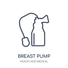 Breast pump icon. Breast pump linear symbol design from Health and Medical collection.