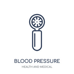Blood Pressure Gauge icon. Blood Pressure Gauge linear symbol design from Health and Medical collection.