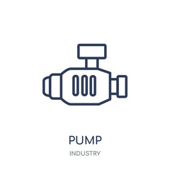 Pump icon. Pump linear symbol design from Industry collection.