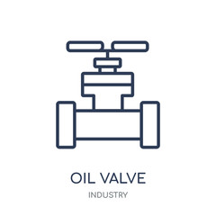 Oil valve icon. Oil valve linear symbol design from Industry collection.