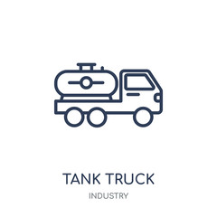 Tank truck icon. Tank truck linear symbol design from Industry collection.