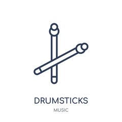 Drumsticks icon. Trendy Modern Simple Drumsticks linear symbol design from music collection.