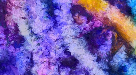 Detailed close-up grunge abstract background. Dry brush strokes hand drawn oil painting on canvas texture. Creative pattern for graphic work, web design or wallpaper. Can be use as vintage print.