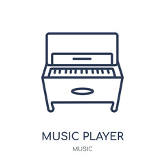Music player icon. Trendy Modern Simple Music player linear symbol design from music collection.